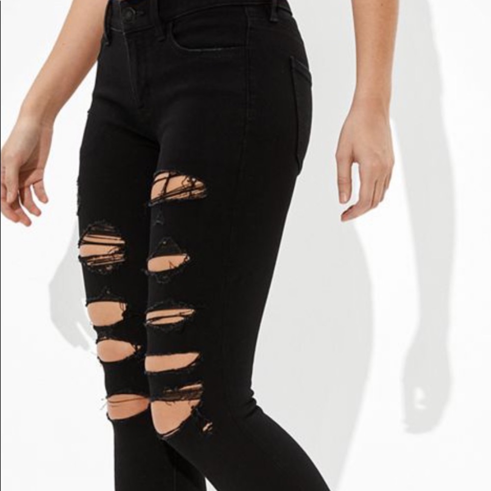 Black ripped American Eagle jeans!
